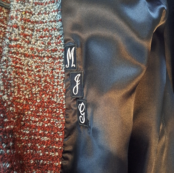 Vintage Liliane G. Hayes Trim Leather Wool Alpaca Women's Coat Handwoven Jinx - Picture 9 of 15